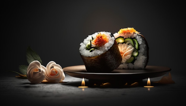 Piatto di sushi con un mix di panini classici e moderni