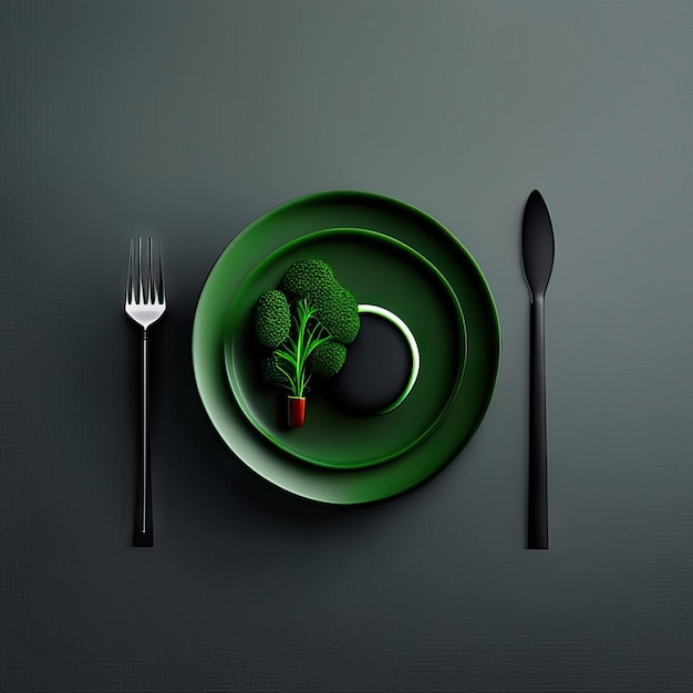 Piatto minimalista di cibo vegano