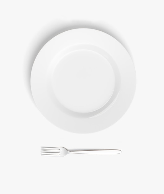 Piatto vuoto sul tavolo bianco