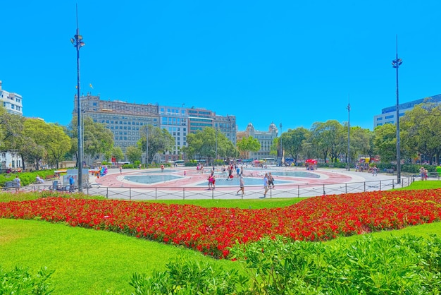 Piazza centrale famosa di Barcellona Placa De Catalunia Il mos