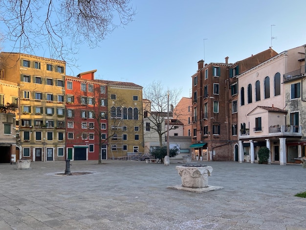 Piazza del Ghetto nel sestiere di Cannaregio a Venezia