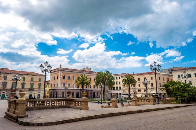 Piazza Italia nella città di Sassari