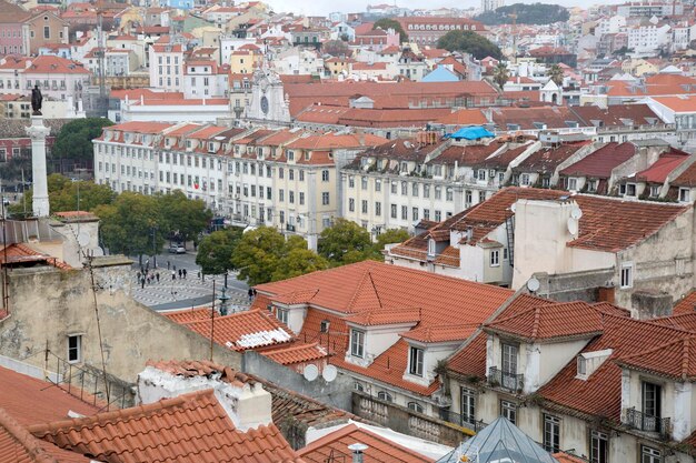 Piazza Rossio a Lisbona, Portogallo