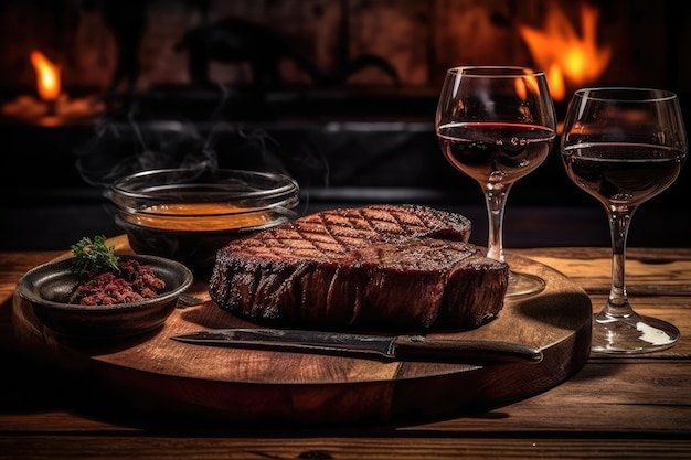 Picanha alla griglia e verdure colorate una succulenta scena generativa IA