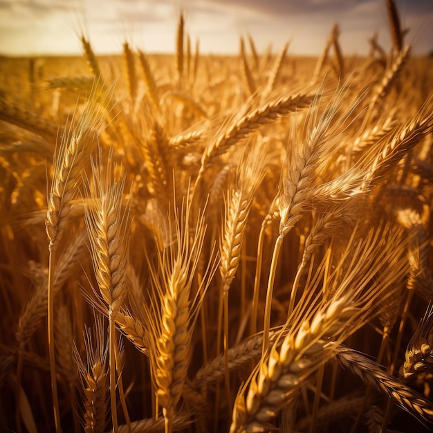 Picchi di grano maturo al sole