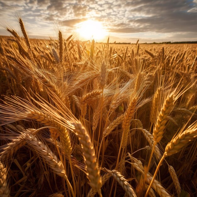 Picchi di grano maturo al sole