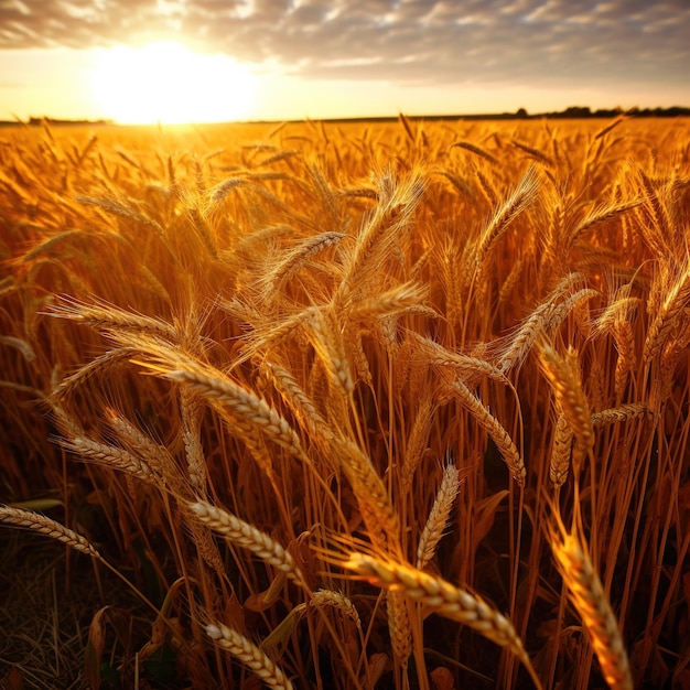 Picchi di grano maturo al sole