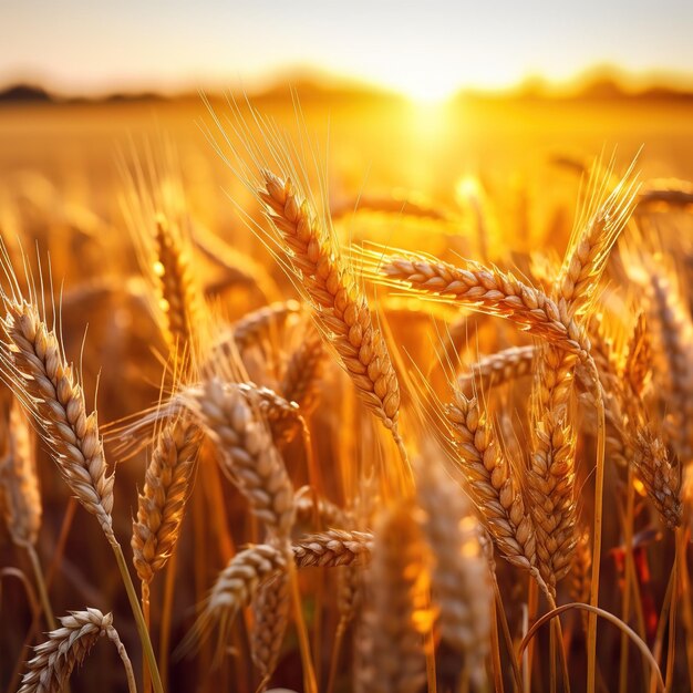 Picchi di grano maturo al sole