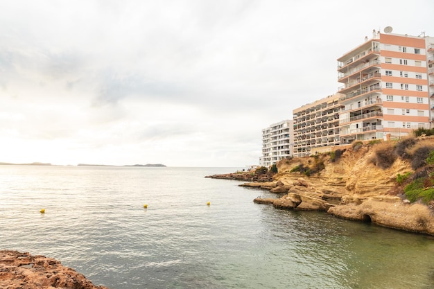 Piccola baia Coves Blanques nella città di San Antonio Abad Ibiza Isole Baleari