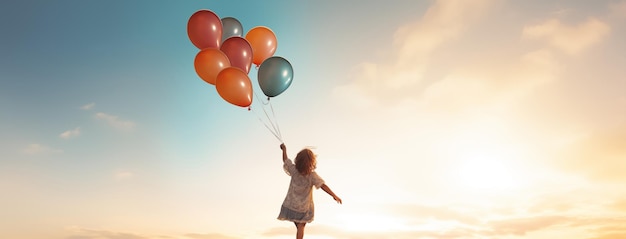 Piccola bambina carina con i palloncini