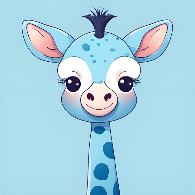 Piccola giraffa sorridente di cartone animato