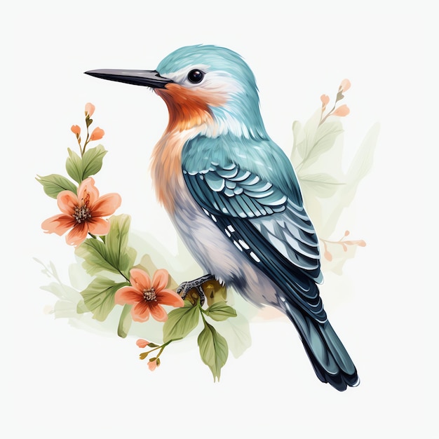Piccola illustrazione ad acquerello dell'uccello Northern flicker