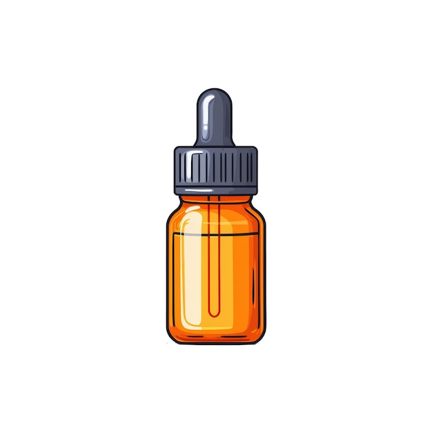 Piccola illustrazione di una bottiglia di olio essenziale in vetro di ambra