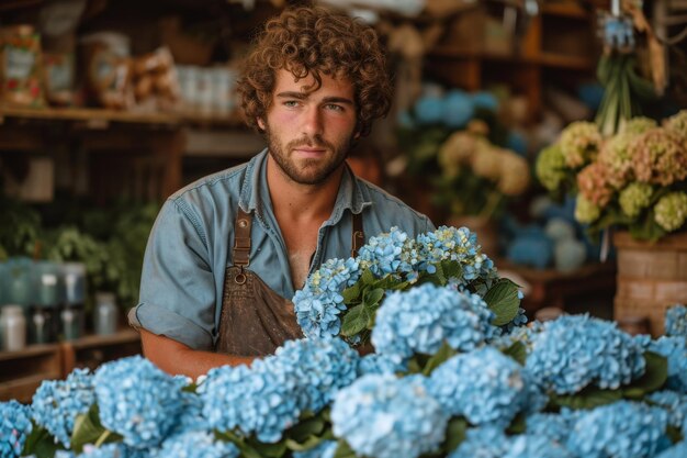 Piccola impresa Un fiorista in un negozio di fiori Ordini di consegna di fiori