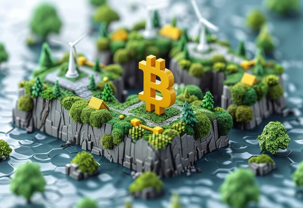 Piccola isola con Bitcoin