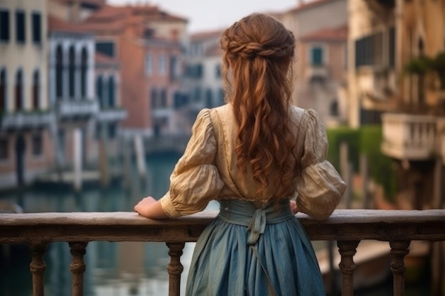 Piccola ragazza sveglia vecchia venezia Genera Ai