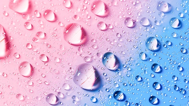 Piccole d'acqua vibranti su una superficie colorata migliorata dall'IA generativa