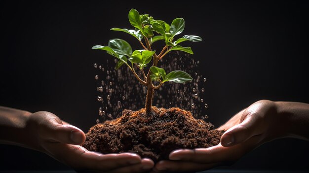 piccole immagini di sfondo di alberi e mani