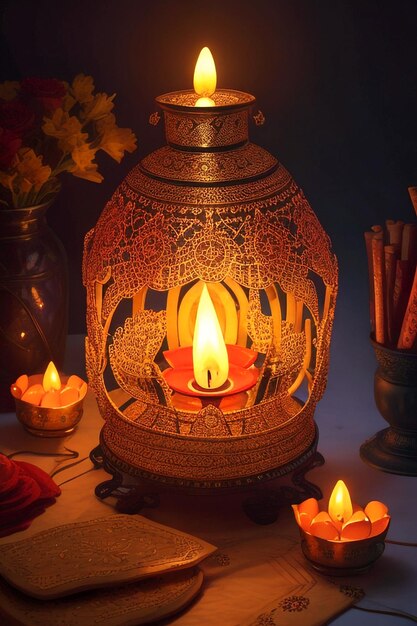 piccole luci decorazione di Diwali