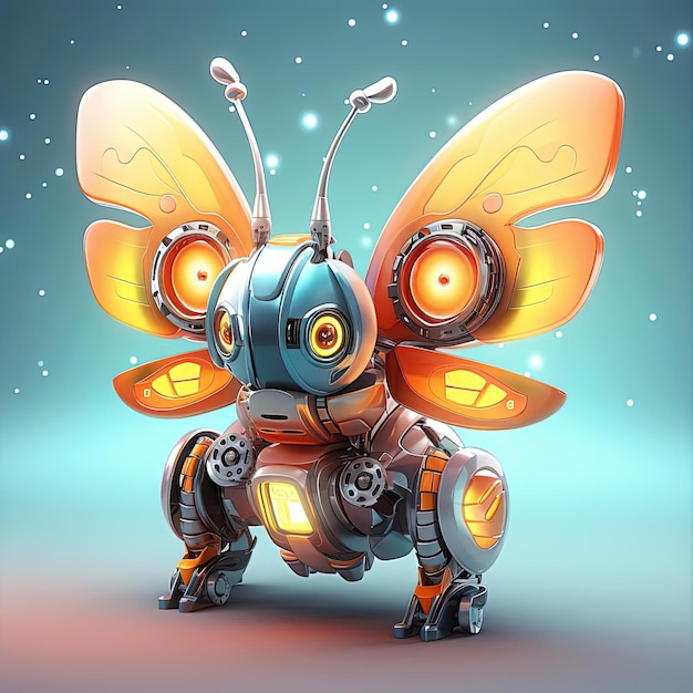 piccole rappresentazioni 3D colorate di una farfalla sullo sfondo nello stile di un personaggio inventivo