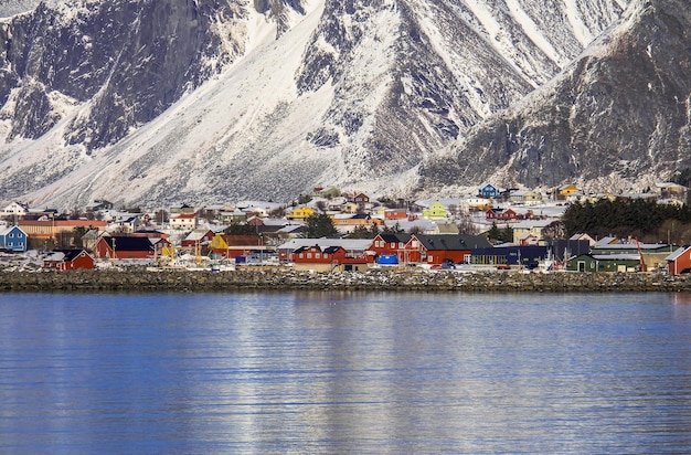 Piccoli capanni da pesca a Ramberg Isole Lofoten marzo 2018