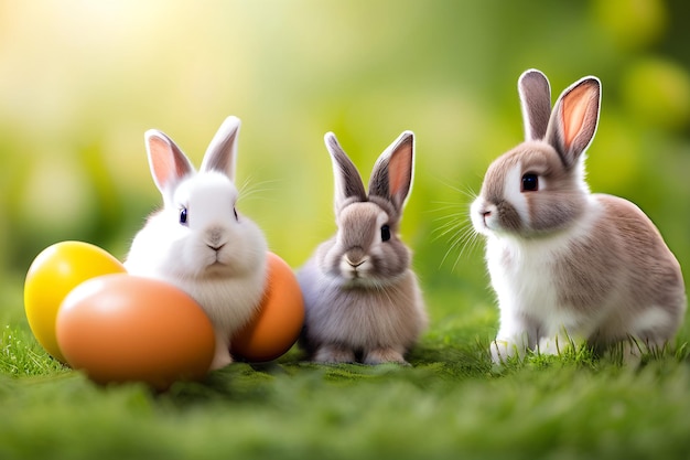 Piccoli conigli di Pasqua