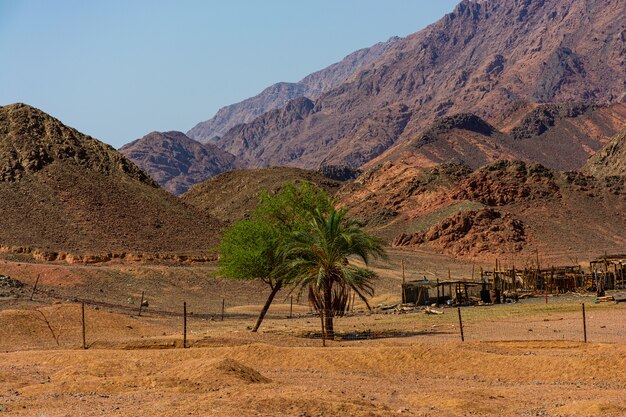 Piccoli edifici beduini che vivono nelle montagne della penisola del Sinai