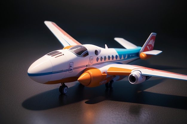 Piccolo aereo spaziale privato Display per bambini Modello di aereo giocattolo Carta da parati Illustrazione di sfondo