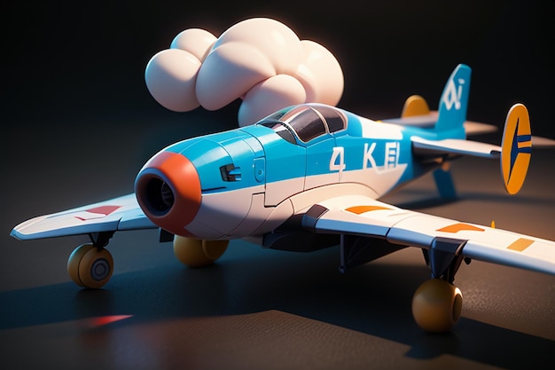 Piccolo aereo spaziale privato Display per bambini Modello di aereo giocattolo Carta da parati Illustrazione di sfondo