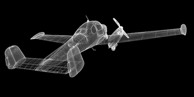 Piccolo aeroplano Piper, struttura del corpo del modello, modello di filo