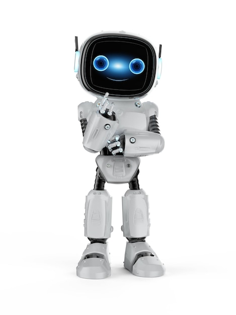 Piccolo assistente robot che pensa o analizza