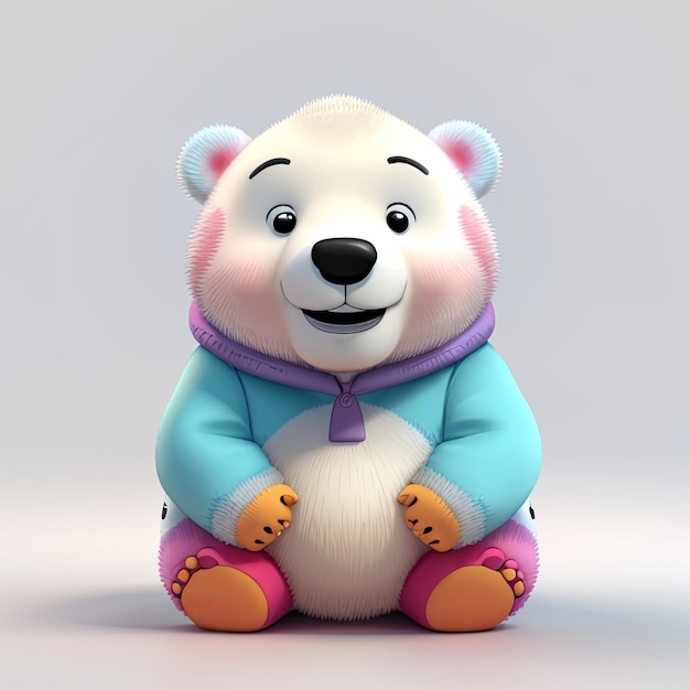 Piccolo bambino grasso di animale conlorful e realistico 3d
