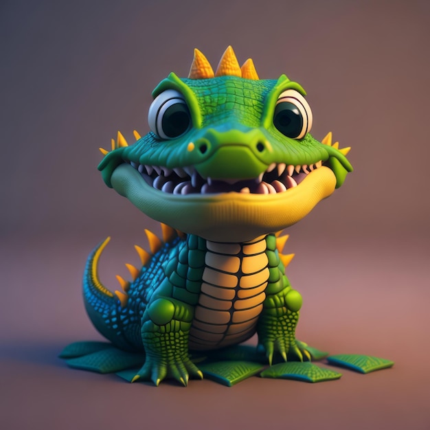 piccolo coccodrillo animato 3D iper-realista