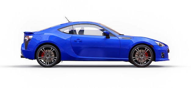 Piccolo coupé di automobile sportiva blu. rendering 3D.