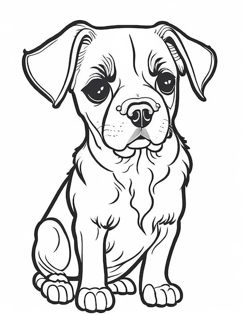 Piccolo cucciolo di cartone animato e cane Illustraton
