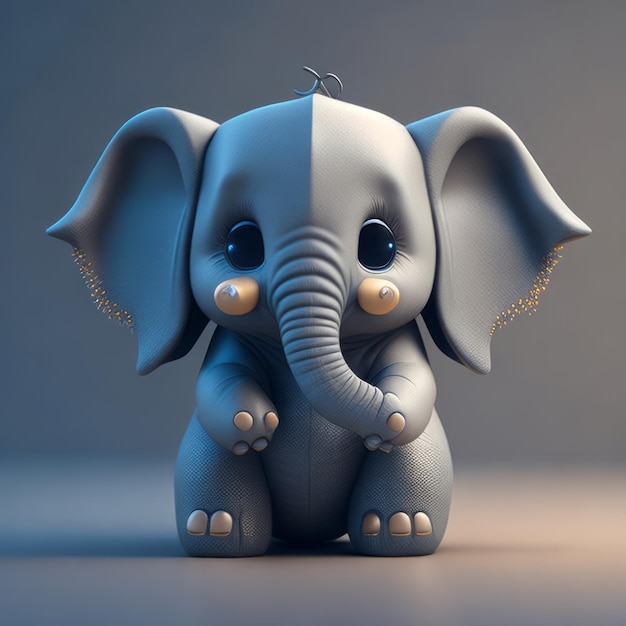 piccolo elefante animato 3D iper-realista