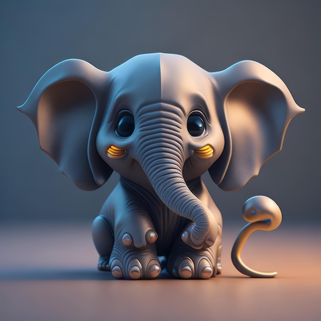 piccolo elefante animato 3D iper-realista