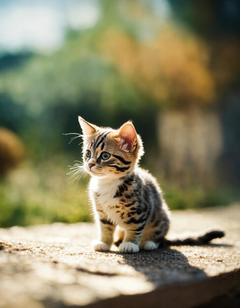 Piccolo gattino bengalese carino seduto a generativo