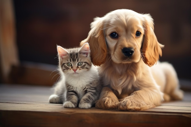 piccolo gattino e cucciolo ai generativi