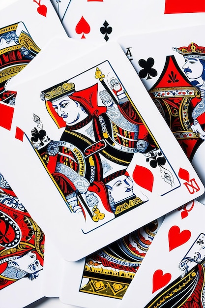 Piccolo mazzo di carte da gioco su sfondo bianco per il poker e il casinò