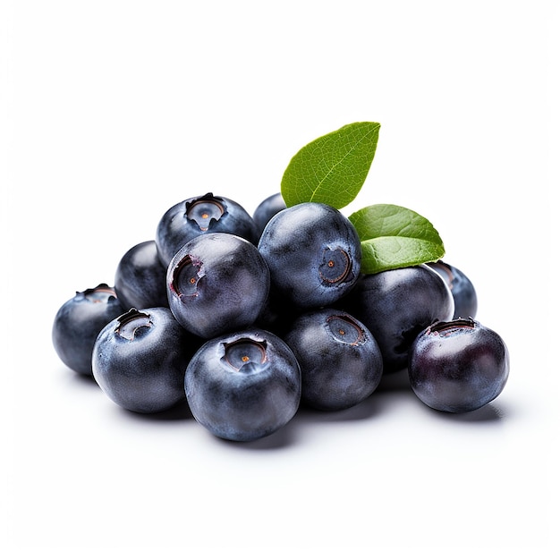 Piccolo mucchio di Blueberry Bounty su sfondo bianco