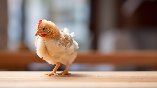 Piccolo pollo sul tavolo