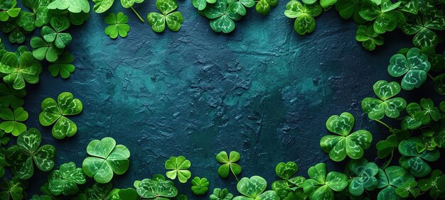 Piccolo sfondo verde a foglia di trifoglio sfondo naturale e sfondo del giorno di San Patrizio