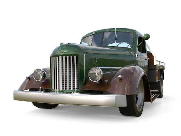 Pickup pickup yang dipugar tua dalam gaya hot rod 3d illustration