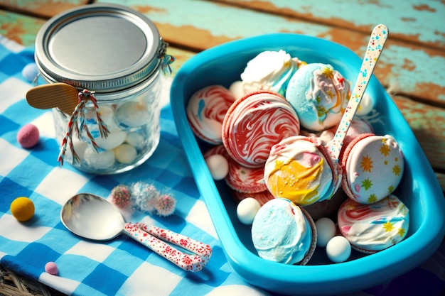 Picnic estivo di lecca-lecca fatti in casa cremosi