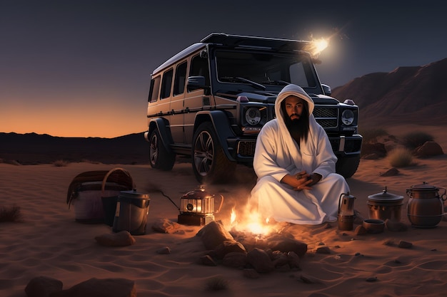 Picnic nel deserto con il suo GWagon