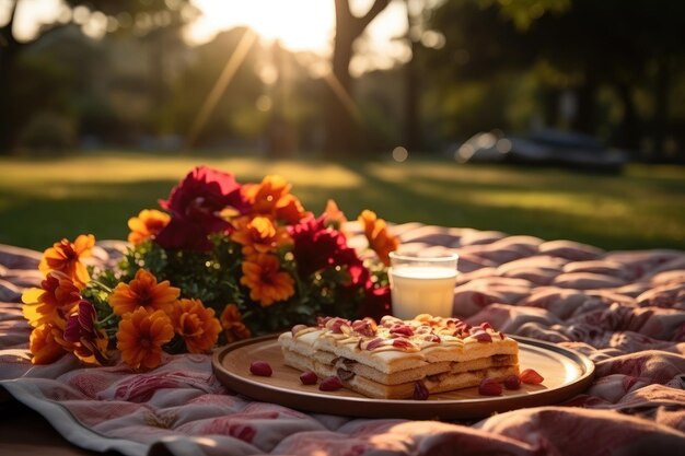 picnic sul paesaggio del parco