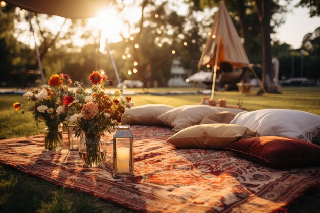 picnic sul paesaggio del parco