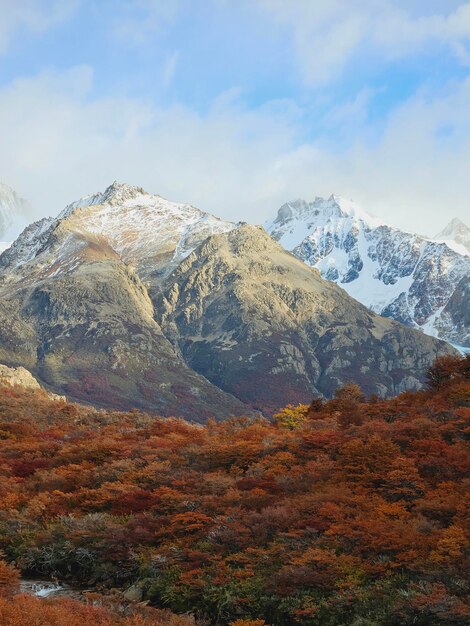 Pico de montanas nevadas