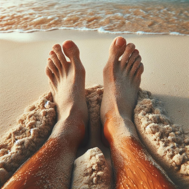 piedi sulla spiaggia